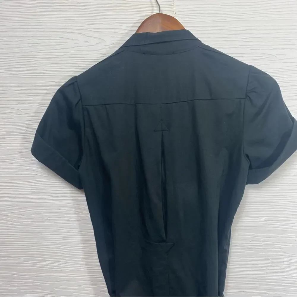 Maje Black Button Up Front Utility Romper with Belt Size 1 US S - Picture 12 of 13